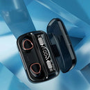 Fone de Ouvido Bluetooth 5.1 Case LED Digital – À Prova D'água, Bateria Longa, Touch Control