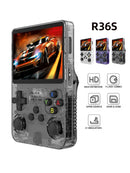 R36S Console de videogame portátil retro, sistema Linux, 3.5 Polegada tela IPS, R35s Pro, Pocket Video Player portátil, 64GB jogos, 128G