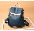Mochila feminina de couro, mochila escolar antifurto com grande capacidade