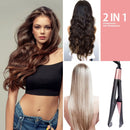 Prancha e Modelador de Cabelo Elétrico Profissional 2 em 1, Ferramentas de Estilização de Cabelo em Cerâmica com Controle de Temperatura em Liga de Alumínio