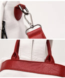 Mochila feminina de couro, mochila escolar antifurto com grande capacidade