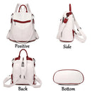 Mochila feminina de couro, mochila escolar antifurto com grande capacidade