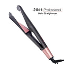 Prancha e Modelador de Cabelo Elétrico Profissional 2 em 1, Ferramentas de Estilização de Cabelo em Cerâmica com Controle de Temperatura em Liga de Alumínio