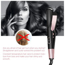 Prancha e Modelador de Cabelo Elétrico Profissional 2 em 1, Ferramentas de Estilização de Cabelo em Cerâmica com Controle de Temperatura em Liga de Alumínio