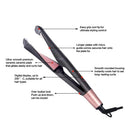 Prancha e Modelador de Cabelo Elétrico Profissional 2 em 1, Ferramentas de Estilização de Cabelo em Cerâmica com Controle de Temperatura em Liga de Alumínio