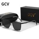 GCV Homens Óculos de Sol Polarizados Alumínio Mágico Óculos de Sol Óculos de Condução Retângulo Tons Para Homens UV400