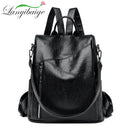 Mochila anti-roubo para mulheres, grande capacidade, bolsa de ombro única, couro macio, mochila de estudante escolar, alta qualidade, fêmea, novo, 2022, 2024