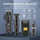Máquina de acabamento hiena elétrica profissional máquina de cortar cabelo elétrica máquina de barba recarregável barbeador masculino kit aparador de cabelo