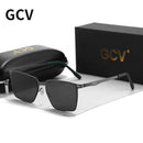 GCV Homens Óculos de Sol Polarizados Alumínio Mágico Óculos de Sol Óculos de Condução Retângulo Tons Para Homens UV400