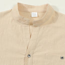 Camisas masculinas leves de manga comprida, camisas henley de algodão e linho para homens, camisa havaiana de praia com decote em v, camisa polo respirável