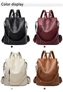 Vintage anti roubo feminino sacos de ombro mochilas de couro macio sac a dos viagem casual senhoras bagpack sacos escolares