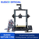Impressora 3D FDM ELEGOO NEPTUNE 3 PRO com nivelamento automático, tela sensível ao toque HD capacitiva de 4,3 polegadas, extrusora de metal com engrenagem dupla 225x225x280mm