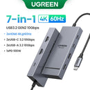 UGREEN 12 em 1 USB HUB Tipo-C para 2HDMI 4K120Hz DP USB3.2 10Gbps SD/TF RJ45 PD100W para MacBook Dell HP Acessórios para laptop Encaixe