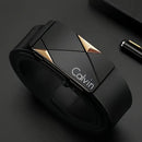 Cinto de couro PU masculino elegante – cintos da moda para vida diária, lazer, festas, festival, trabalho e fivela automática de negócios