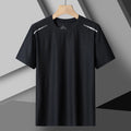 Camiseta feminina reflexiva para corrida – alta elasticidade respirável de seda gelada de secagem rápida para o verão, camiseta ativa legal de manga curta