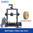 Impressora 3D FDM ELEGOO NEPTUNE 3 PRO com nivelamento automático, tela sensível ao toque HD capacitiva de 4,3 polegadas, extrusora de metal com engrenagem dupla 225x225x280mm