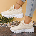 Calçados femininos, calçados esportivos femininos 2025 sapatos femininos respiráveis de malha única pai sapato esportivo feminino casual e versátil