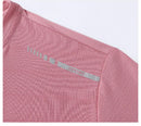 Camiseta feminina reflexiva para corrida – alta elasticidade respirável de seda gelada de secagem rápida para o verão, camiseta ativa legal de manga curta