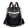 Mochila feminina de couro, mochila escolar antifurto com grande capacidade