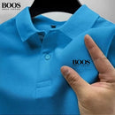 Nova camisa polo masculina de alta qualidade com mangas curtas, moda de verão, casual, confortável e respirável.