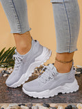 Calçados femininos, calçados esportivos femininos 2025 sapatos femininos respiráveis de malha única pai sapato esportivo feminino casual e versátil