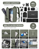 Mochila de Viagem de Grande Capacidade para Homens e Mulheres, Bolsa para Laptop Multifuncional, Mochila Expansível para Viagens de Negócios