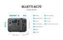 Estação de energia portátil BLUETTI AC70 1000W 768Wh LiFePO4 bateria Controle remoto inteligente para fonte de alimentação de acampamento ao ar livre