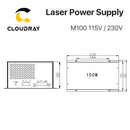 Cloudray-Fonte de Alimentação Laser para Gravação e Corte, CO2, M100W, 80-100W