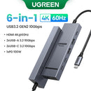 UGREEN 12 em 1 USB HUB Tipo-C para 2HDMI 4K120Hz DP USB3.2 10Gbps SD/TF RJ45 PD100W para MacBook Dell HP Acessórios para laptop Encaixe