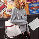 Mochila feminina de couro, mochila escolar antifurto com grande capacidade