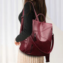 Vintage anti roubo feminino sacos de ombro mochilas de couro macio sac a dos viagem casual senhoras bagpack sacos escolares