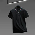 2025 nova camisa polo masculina casual de cor sólida de manga curta verão elegante e confortável versátil topo