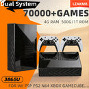 Console de Videogame Retro R3 PRO Sistema Batocera 500GB 3865U 70000+ Jogos para Wii PS2 PSP Saturn GameCube N64 Controle Sem Fio