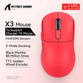 ATTACK SHARK X3 Mouse leve sem fio Bluetooth conexão tri-mode, PAW3395, mouse Macro Bluetooth para jogos