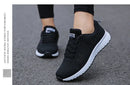 Mulheres sapatos casuais moda respirável andando malha sapatos planos tênis feminino 2021 ginásio sapatos vulcanizados branco calçado feminino