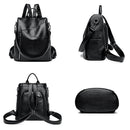 Mochila anti-roubo para mulheres, grande capacidade, bolsa de ombro única, couro macio, mochila de estudante escolar, alta qualidade, fêmea, novo, 2022, 2024