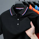 2025 nova camisa polo masculina casual de cor sólida de manga curta verão elegante e confortável versátil topo