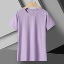 Camiseta feminina reflexiva para corrida – alta elasticidade respirável de seda gelada de secagem rápida para o verão, camiseta ativa legal de manga curta