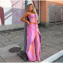 Conjunto Feminino Casual Primavera 2026: Camisola Estampada com Recortes Laterais e Alças Finas e Calça Pantalona - Moda Boho Elegante