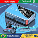 Fone de Ouvido Bluetooth Sem Fio com Display Digital Espelhado Brasil 5.1 Touch TWS para Negócios e Esportes