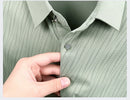 Camisa Polo Masculina BROWON 2026 de Verão Luxuosa de Manga Curta em Seda Gelada com Estampa e Gola para Homens - Ideal para Negócios e Trabalho