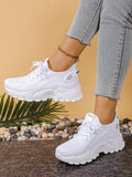 Calçados femininos, calçados esportivos femininos 2025 sapatos femininos respiráveis de malha única pai sapato esportivo feminino casual e versátil
