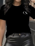 Camiseta feminina de verão com estampa de desenho animado, gola redonda, manga curta, estilo Y2K, tendência de moda de luxo.