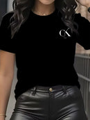 Camiseta feminina de verão com estampa de desenho animado, gola redonda, manga curta, estilo Y2K, tendência de moda de luxo.