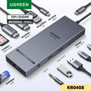 UGREEN 12 em 1 USB HUB Tipo-C para 2HDMI 4K120Hz DP USB3.2 10Gbps SD/TF RJ45 PD100W para MacBook Dell HP Acessórios para laptop Encaixe