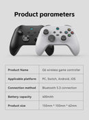 Controle de jogo móvel sem fio G6 com gatilho Hall e joystick Hall, compatível com Switch/PC/Android/iOS
