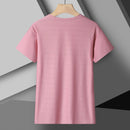 Camiseta feminina reflexiva para corrida – alta elasticidade respirável de seda gelada de secagem rápida para o verão, camiseta ativa legal de manga curta