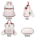 Mochila feminina de couro, mochila escolar antifurto com grande capacidade