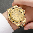 1/4PCS Relógio de Luxo Masculino com Mostrador Grande, Relógio de Quartzo Fashion para Homens, Presente Reloj Hombre (Sem Caixa)