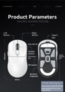 ATTACK SHARK X3 Mouse leve sem fio Bluetooth conexão tri-mode, PAW3395, mouse Macro Bluetooth para jogos